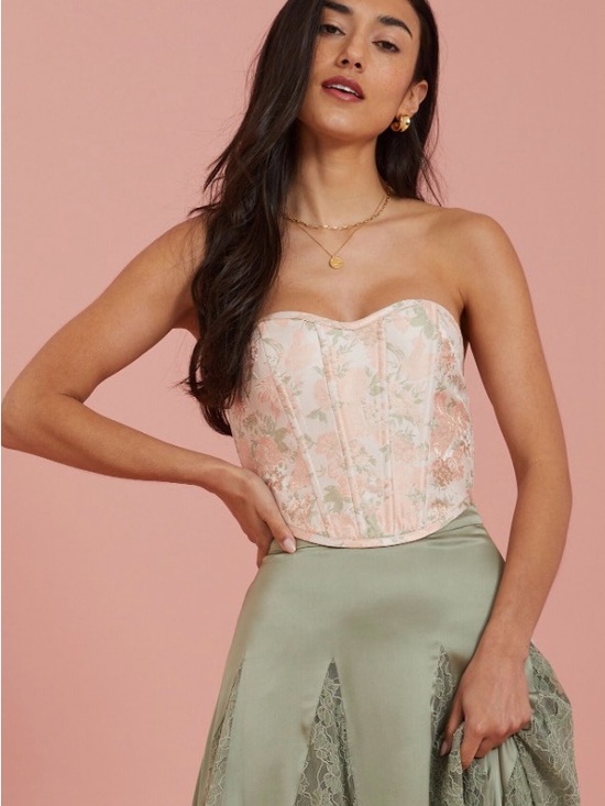 Altar'd State Tops - Alter’d State NWT Abbie Floral Corset Tube Top